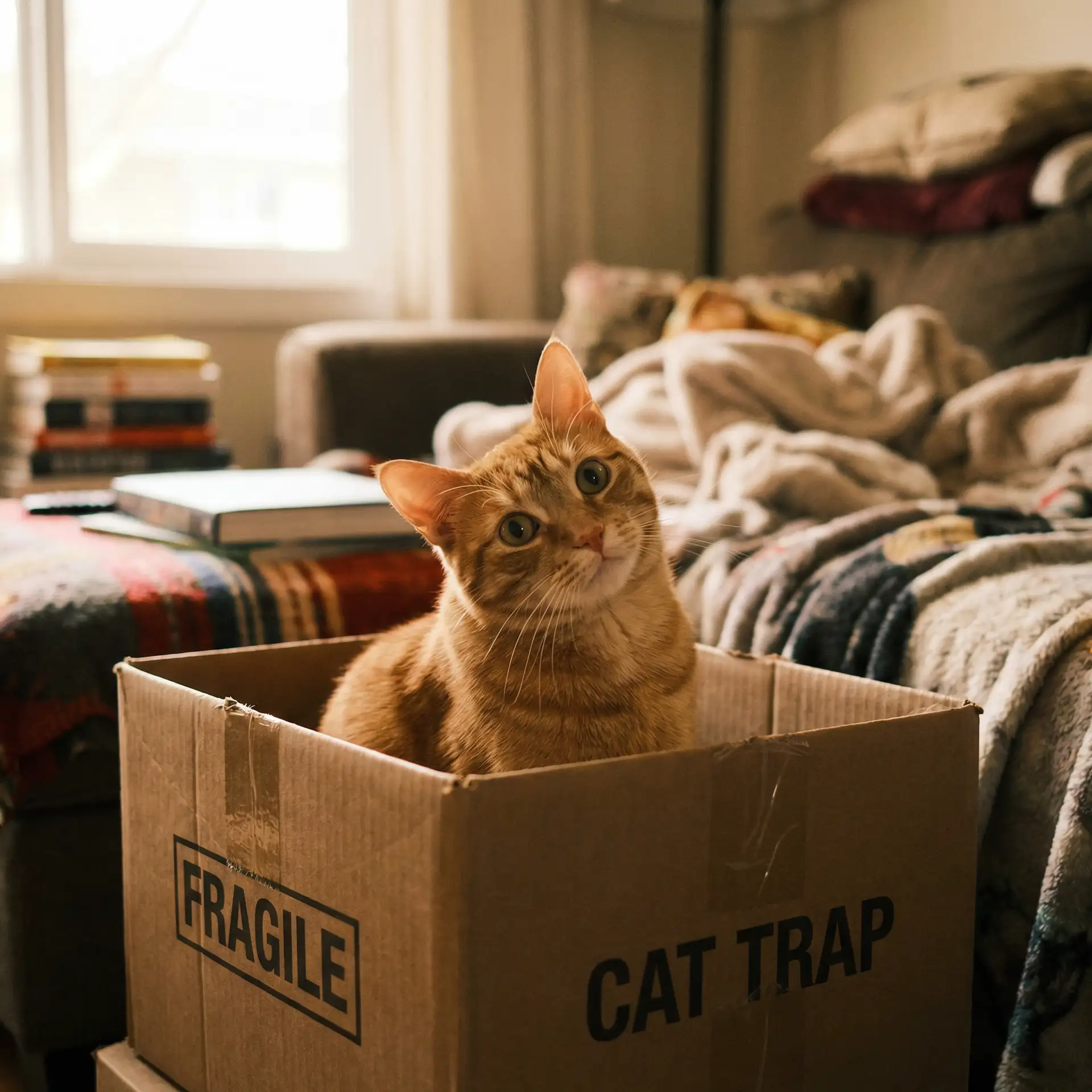 橘猫躲在纸箱里 - 净化达克萨隆怎么做